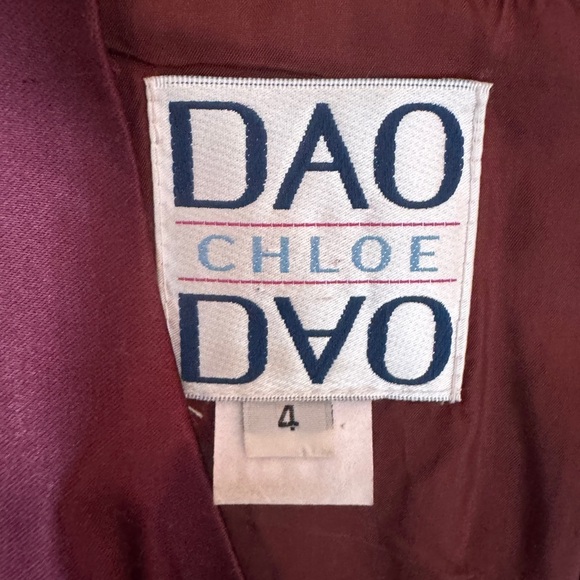 DAO CHLOE DAO Elegant Burgundy Sleeveless Dress With Side Pockets S 4. E74 - Picture 6 of 14
